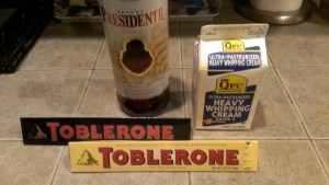 Chocolate Fondue ingredients