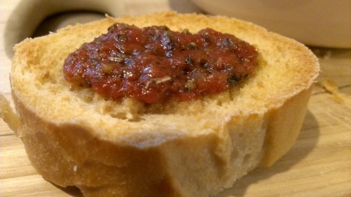 French bread with bruschetta.