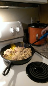 Julia told me to set the brandy on fire. So I did. 