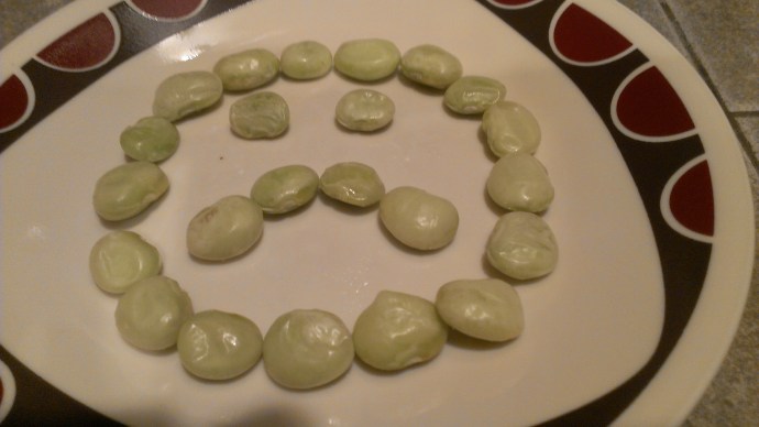 We weren't happy that we had to eat lima beans. 